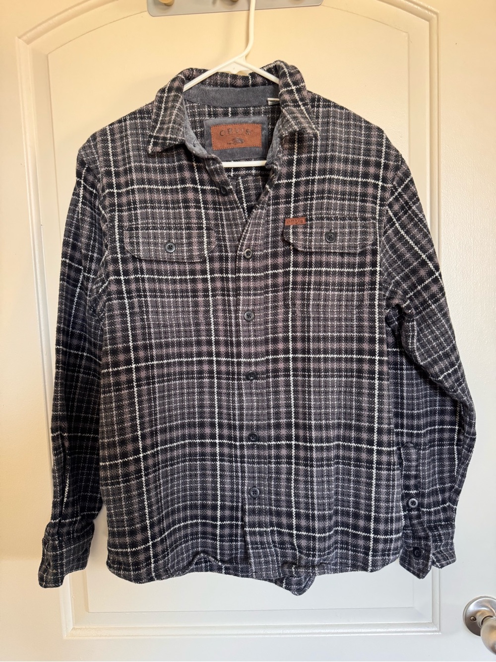 Orvis Black and Gray Plaid Button-Down Shirt